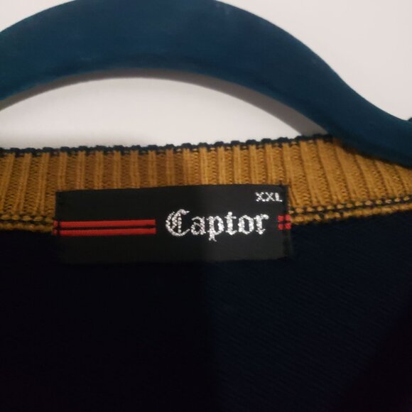 Vintage Captor Mens Navy Sweater Size XXL Window Pane Plaid Preppy Office Casual - Picture 4 of 8